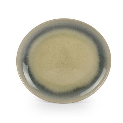 Flint Plat bord 15x13,5cm groen/grijs  Ona