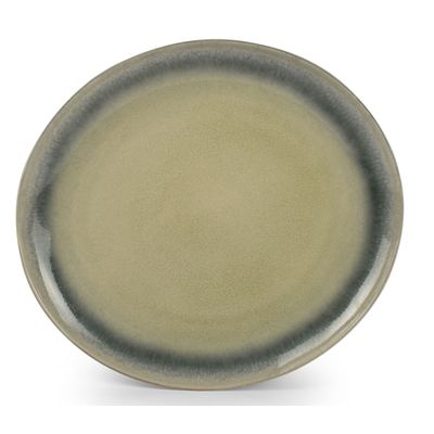 Flint Plat bord 22x20cm groen/grijs 