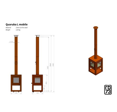 Quaruba L mobile 4 zijde glas  RB73