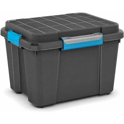 Scuba Box M Zwart 45l 39x49.5x34cm Blauwe Clips 