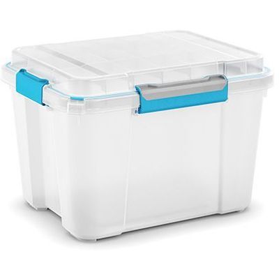 Scuba Box M Blanc 45l 39x49.5x34cm Clips Bleu  Kis