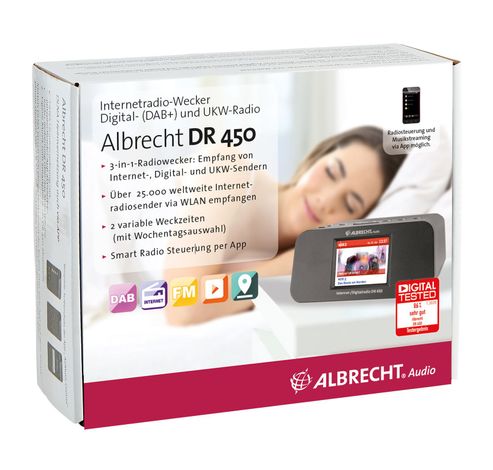 DR 450 Internet / DAB+ / FM wekkerradio  Albrecht Studio