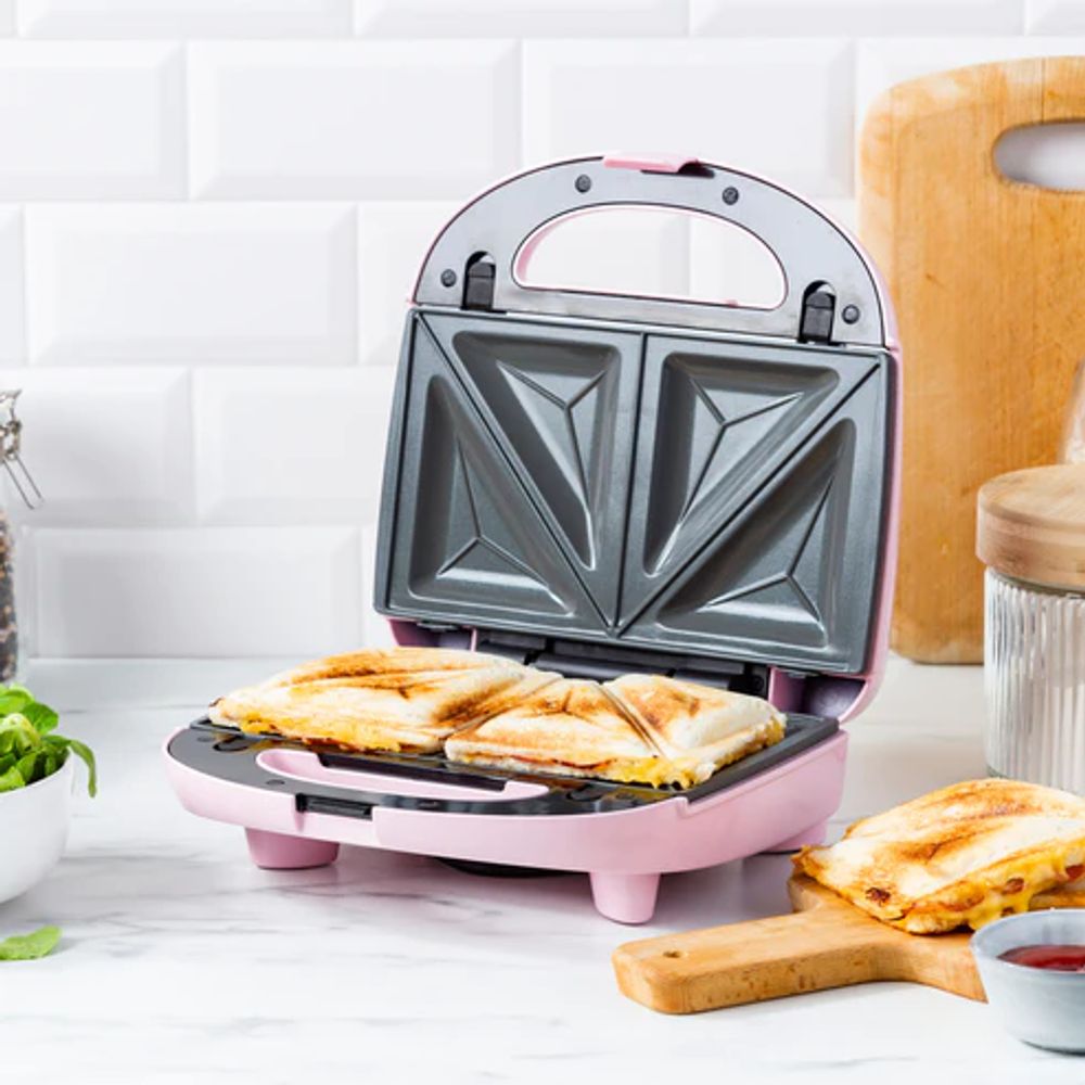 Greenchef Croque-monsieur-apparaat 3-in-1 Grill Sandwich/Waffle/Panini Maker Pink