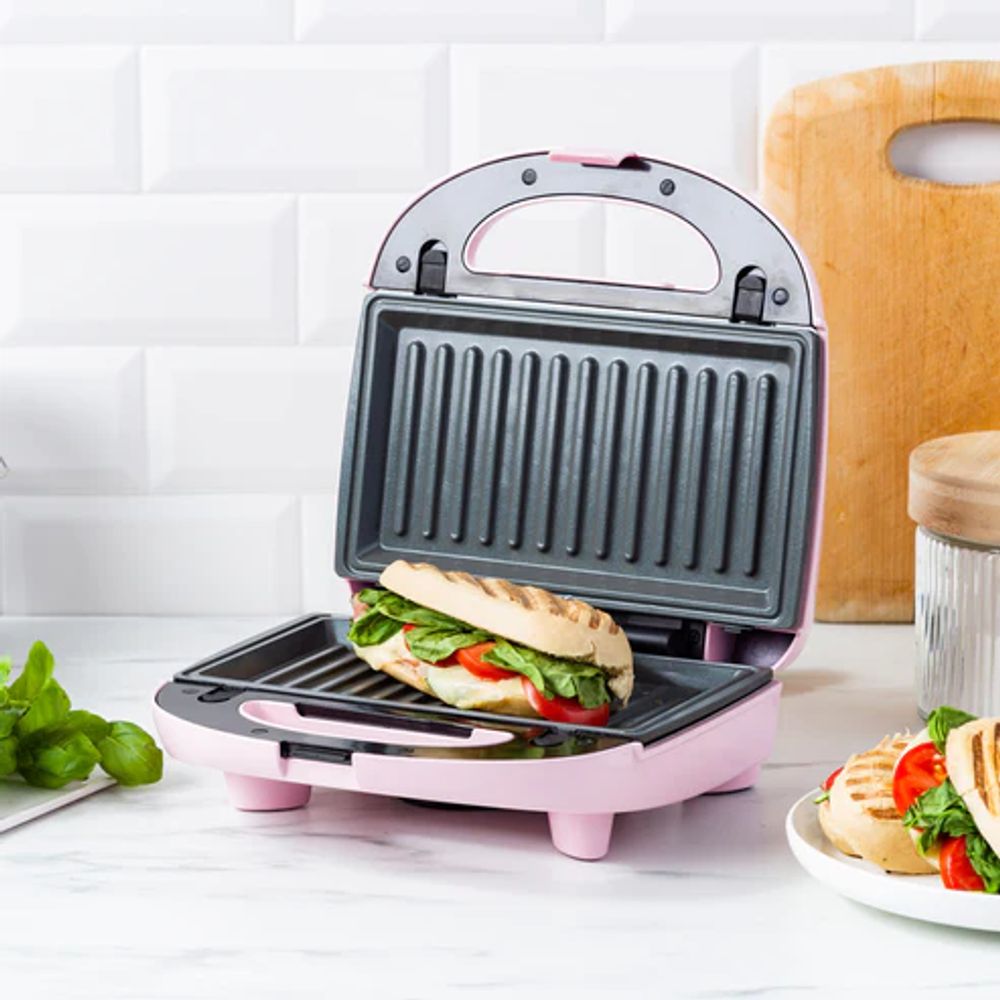 Greenchef Croque-monsieur-apparaat 3-in-1 Grill Sandwich/Waffle/Panini Maker Pink