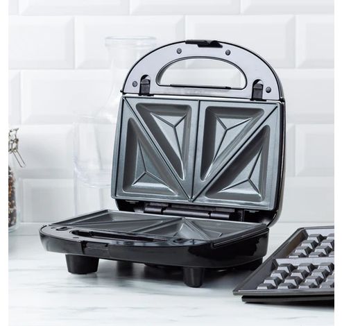 3-in-1 Grill Sandwich/Waffle/Panini Maker Black  Greenchef