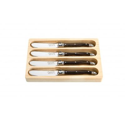 Premium Line Botermes Set4 Dark Wood   Forged