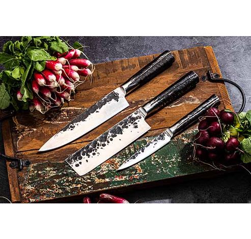 Intense Set De Couteaux 3pcs - Couteau Chef + Couperet + Couteau Menager  Forged