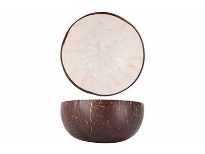 Cocosbowl Brown Mosaic Star D14cm 
