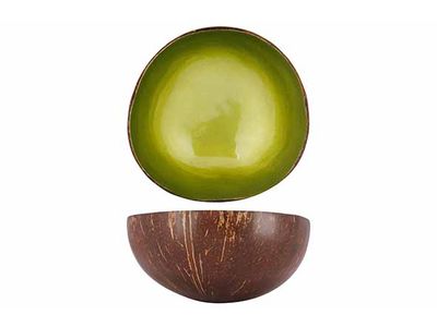 Cocosbowl Mettallic Lime Green Paint D14cm