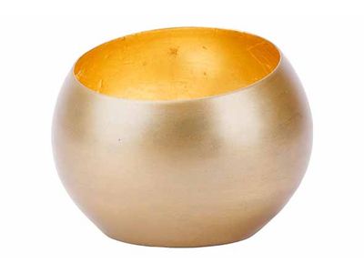 Theelichthouder Brass Goud 8x8xh6,5cm Me Taal