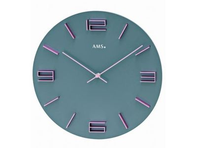 Wandklok 40cm hout met aluminium nummers