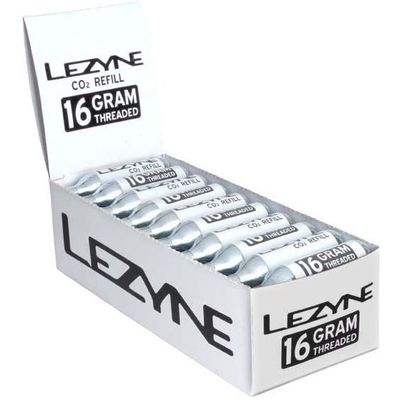 CO2 16G BOX (30 cartridges) SILVER/ W/B STICKER  Lezyne