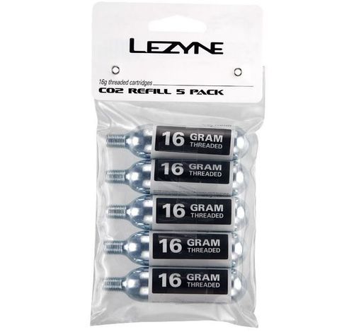 16G - 5 PACK (5 cartridges) SILVER/ W/B STICKER  Lezyne