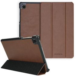 Selencia Samsung Galaxy Tab A7 Lite Nuria Vegan Lederen Trifold Book Case Bruin