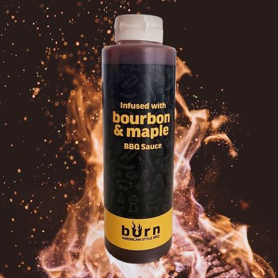 bbq saus bourbon & maplle infused 500ml  Burn