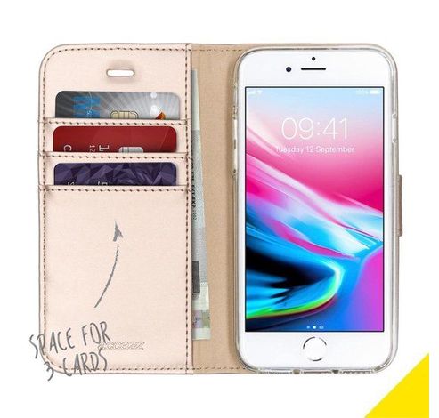 Wallet softcase booktype iPhone 7/8 gold  Accezz