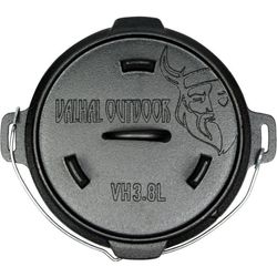 Valhal Outdoor Dutch oven braadpan gietijzer 3,8 liter