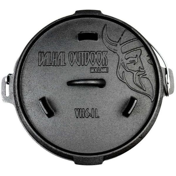 Valhal Outdoor Dutch oven braadpan gietijzer 6,1 liter