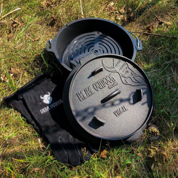 Valhal Outdoor Dutch oven braadpan gietijzer 6,1 liter