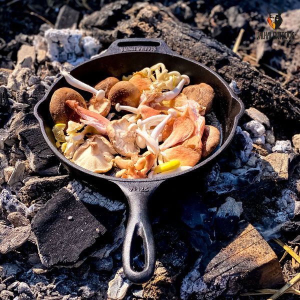 Valhal Outdoor Skillet koekenpan gietijzer met steel 25 cm