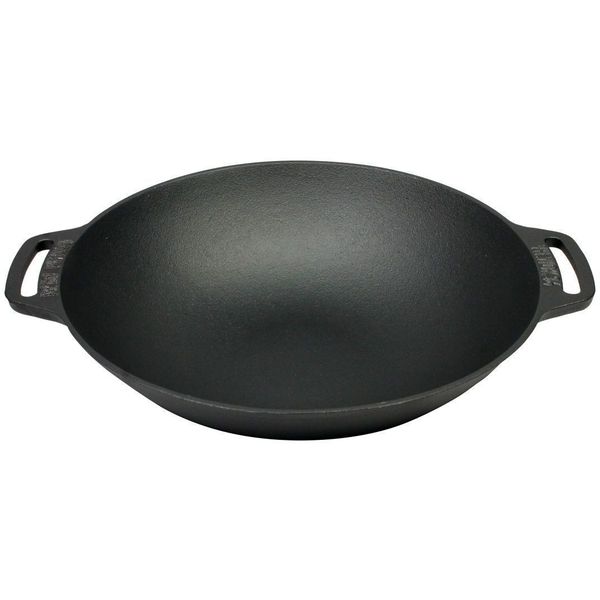 Valhal Outdoor Wokpan gietijzer met handgrepen 36 cm