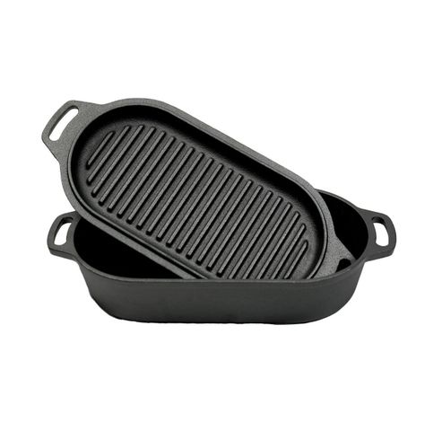 dutch oven braadpan gietijzer met grill 2 l  Valhal Outdoor