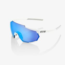 100% RACETRAP - Matte White - Hiper Blue Multilayer Mirror Lens Matte White/Blue Size: UNI 