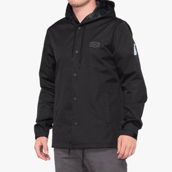 100% APACHE Hooded Snap Jacket Black Size: XL 