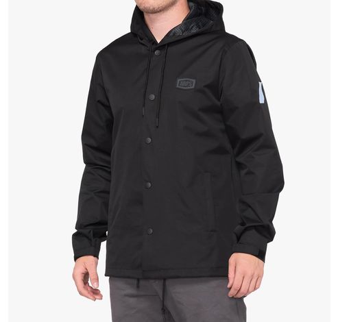 APACHE Hooded Snap Jacket Black Size: MD  100%