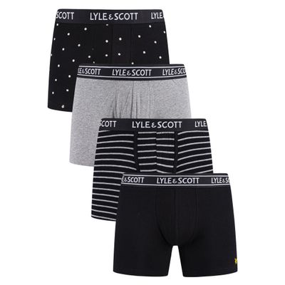 UW-GFT-005-9613 BLACK-STRIPE-GREY MARL-POLKA DOT-MT-S  Lyle&Scott