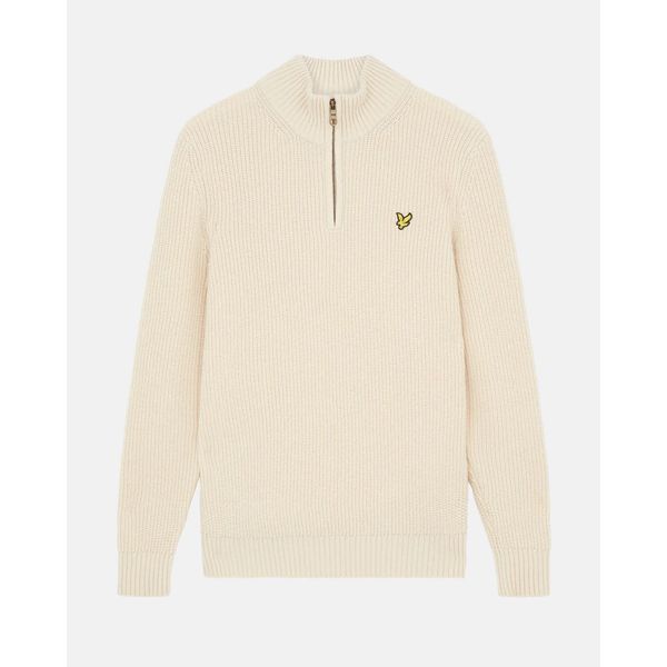 Lyle&Scott Geribbelde trui met rits Taupe M