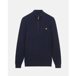 Lyle&Scott Geribbelde trui met rits Dark Navy S 