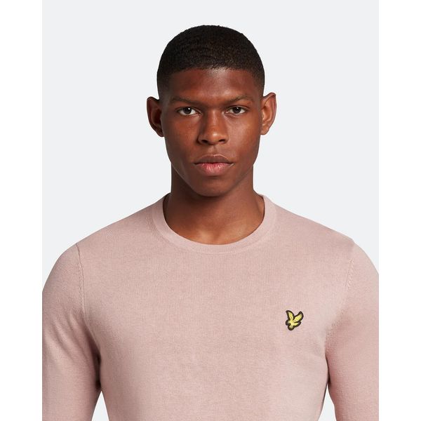 Lyle&Scott Crew Neck Cotton Merino Trui Mauve Dusk S