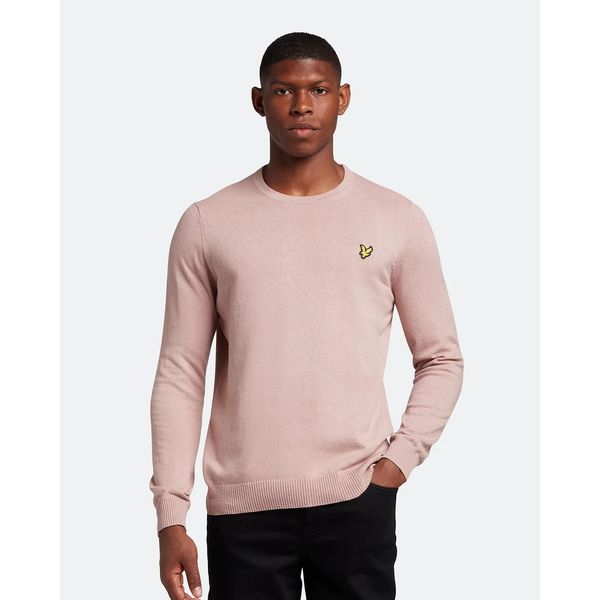 Lyle&Scott Crew Neck Cotton Merino Trui Mauve Dusk S