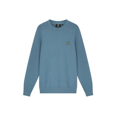 Cotton Crew Neck Jumper Skipton Blue M  Lyle&Scott