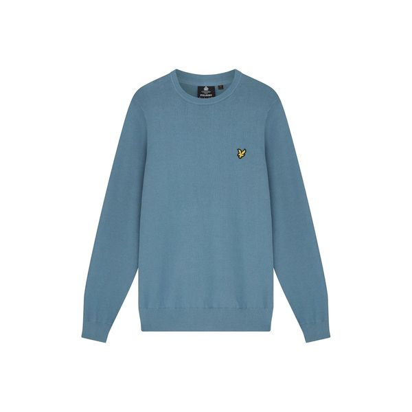 Lyle&Scott Cotton Crew Neck Jumper Skipton Blue L