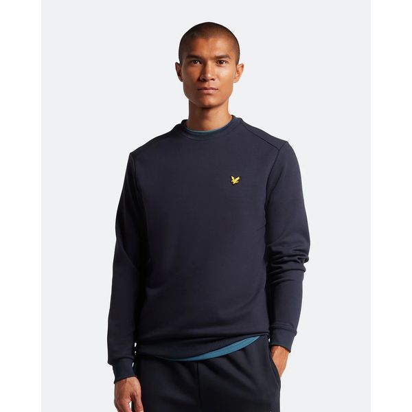 Lyle&Scott Sportieve fleecetrui met ronde hals Dark Navy S