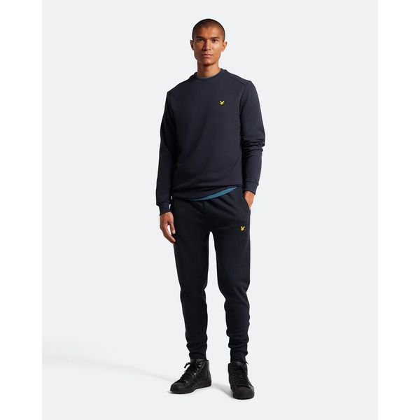 Lyle&Scott Sportieve fleecetrui met ronde hals Dark Navy S