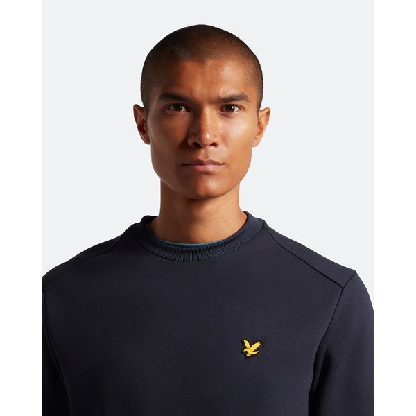 Lyle&Scott Sportieve fleecetrui met ronde hals Dark Navy M