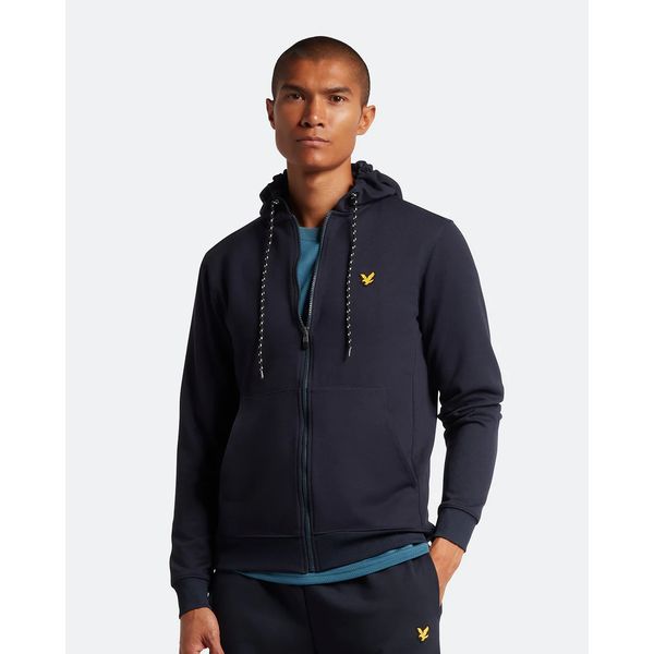 Lyle&Scott Sportieve fleece hoodie met volledige ritssluiting Dark Navy S