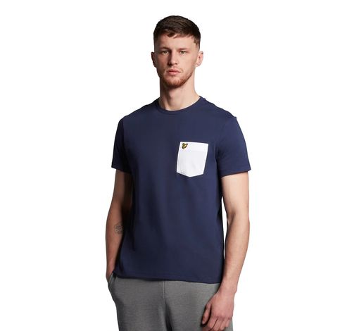 Contrast Pocket T-Shirt Navy/White S  Lyle&Scott