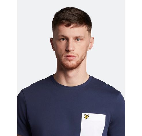 Contrast Pocket T-Shirt Navy/White S  Lyle&Scott