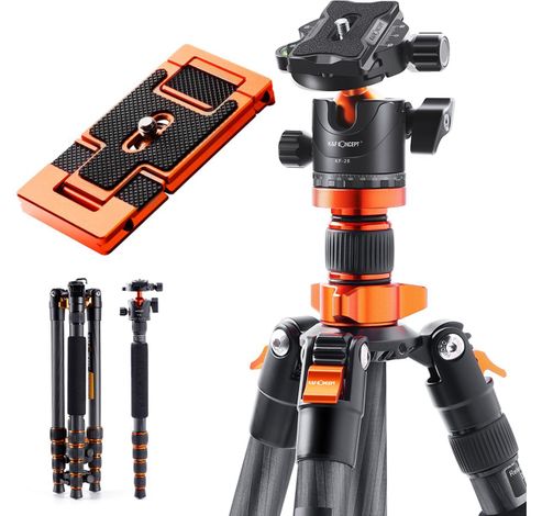 Tripod D255C4 170cm Carbon w/ Monopod + Plate  K&F Concept