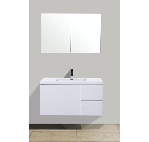 SEVILLA SPIEGELKAST 100cm - HOOGGLANS WIT 600612  Sanimar