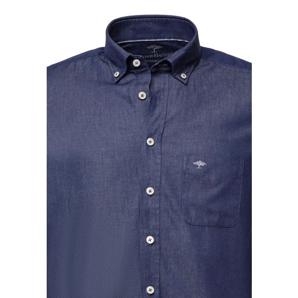 Fynch-Hatton Overhemd van superzacht katoen met button-down kraag Dark Navy L