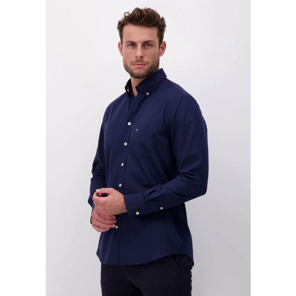 Fynch-Hatton Oxford overhemd van zacht katoen Navy L