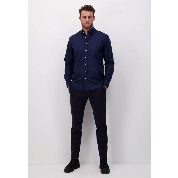 Fynch-Hatton Oxford overhemd van zacht katoen Navy L