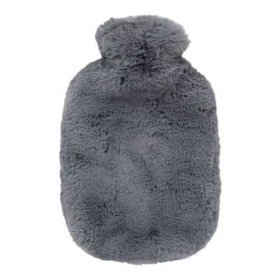 Warmwaterkruik met extra zachte fleece hoes olijfgroen 2l  Fashy