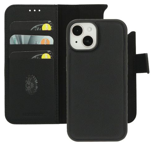 Leather 2 in1 Wallet Case iPhone 15 Black     Mobiparts