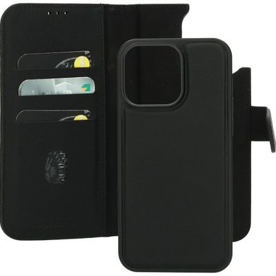 Leather 2 in1 Wallet Case iPhone 15 Pro Max Black     Mobiparts